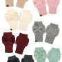 Gloves CC Fingerless W/ Faux Fur Bow Grey