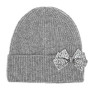 Beanie CC Winter Hat Rhinestone Bow Grey Beanie CC Winter Hat Rhinestone Bow Grey