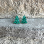 Christmas Tree Glitter Stud Teal Earrings