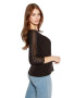 Studded Neckline Mesh Arm Detail Top By Belldini Black