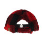 Baseball Cap Sherpa Buffalo Plaid Grey Black
