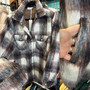 Plaid Brushed Flannel Shacket With Two Pockets Plaid Brushed Flannel Shacket With Two Pockets