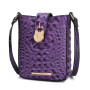 Purse Crossbody Embossed Crocodile Alligator Purple