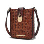 Purse Crossbody Embossed  Crocodile Alligator Brown MK