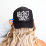 Baseball Trucker Cap Halloween Bat Shit Crazy Black Baseball Trucker Cap Halloween Bat Shit Crazy Black