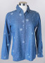 Keren Heart Snowflake Denim Jean Lightweight Button Up Shirt