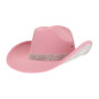 Cowboy Hat Rhinestone Brim Underside Light Pink