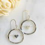 Earrings Heart On Wire Silver Plated Round  Earrings Heart On Wire Silver Plated Round