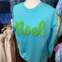 Christmas Sweatshirt by Panache Raised Noel Turquoise
