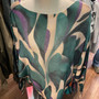 Top One Size Green Purple Abstract Made In Italy