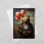 Romantic Gentleman Bear Greeting Card Blank Inside