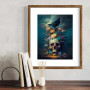 Art Print Skull Flowers Raven Salty Alice 