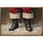 Santa Boots Christmas Wooden Picture 