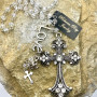 Silver Crystal Cross Charm Necklace 