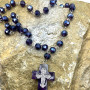 Cross Rhinestone Purple Crystal Necklace