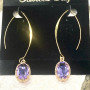 Crystal Drop Earrings Purple