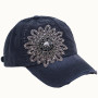 Baseball Trucker Bejeweled Rhinestone All Black Cap