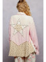 POL ARRIVING FEBRUARY Studded Star Gauze Button Down Jacket Shirt Soft Pink