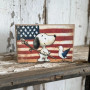 Wooden Sign Snoopy American Flag 250th Anniversary 