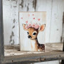 Wooden Block Fawn Deer Spring Baby Shower Valentines
