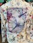 Dragonflies Patch Floral Button Up Shirt USA Made
