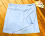LuLu B Skort Phone Pocket 2 Waist Zip Pickets Side Zip Periwinkle Blue