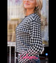 Ampersand  Gingham Top Button Up Cardigan Black White