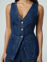 Denim Jean Vest Button Up