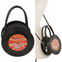 Record Purse Crossbody Removable Strap Black