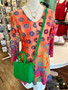 Kamana Tunic Top Burnout Orange Polka Dot