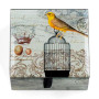Keepsake Glass Box Yellow Bird  Birdcage Velvet Inside