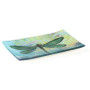 Glass Green Dragonfly Tray Dish 