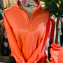 Plus size 1/4 Zip Pullover Sweatshirt Coral