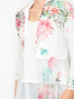 Cardigan Jacket Long White Roses w/ Mesh Tulle 