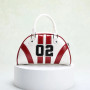 Arriving Soon Purse Satchel Crossbody Bowling Bag Style #2 White Red