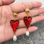 Valentines Galentines Heart Earrings