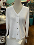LuLu B Beachtime Button Up Cardi White