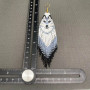 Grey Wolf Beaded Dangle Earrings Native 
