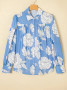 ARRIVING SOON Blue Floral Gathered Yoke Button Down Blouse Shirt