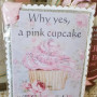 Gift Tag Vintage Glitter Bling Why Yes A Pink Cupcake Will Fix Everything 