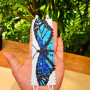 Butterfly Glass Beaded Bracelet Blue White