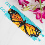 Monarch Orange Butterfly Turquoise Glass Beaded 