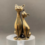 Brass Mid Century Modern Cats Figurine 