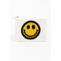Smiley Face Coin Purse Lined Zipper Closure