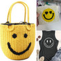 Smiley Face Coin Purse Lined Zipper Closure
