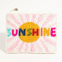 Sunshine Rays Beaded Coin Purse Lined Zipper Closure