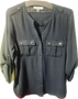 Keren Hart Button Down Shirt Pockets Navy