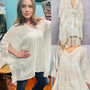 POL Kimono Style Embroidered Top One Size