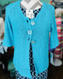 LuLu B Button Down Cardigan Turquoise 