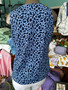 LuLu B V Neck Sleeveless Top Coolant Like Fabric Blue Leopard
